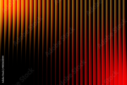 Abstract vertical lines of warm orange and deep red light create a vibrant textured background with a dramatic shadowy foreground