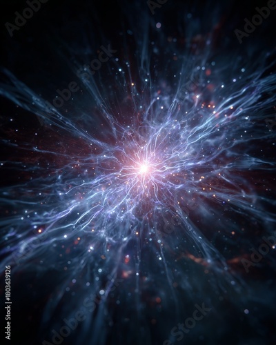 Cosmic Explosion: Witness the awe-inspiring birth of a cosmic event, an explosion of light and energy against the vast darkness, and it ignites imagination