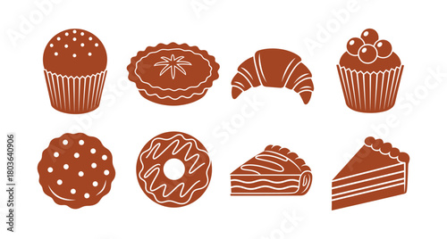 A seamless pattern collection of sweet chocolate Easter eggs, candy, and cookies