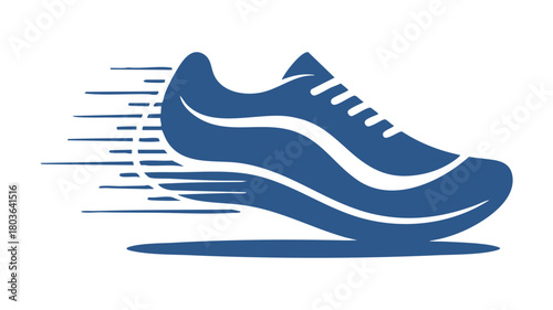 Running shoe speed icon illustration