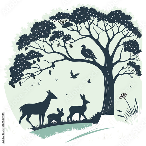 deer in winter forest