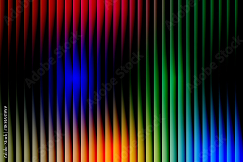 Abstract vertical stripes of vibrant red blue green and orange light create a dynamic and energetic visual symphony