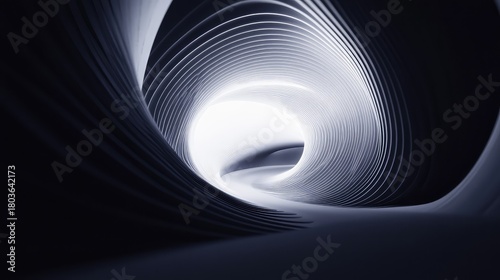Fototapeta Naklejka Na Ścianę i Meble -  Abstract light tunnel showing futuristic modern architecture design