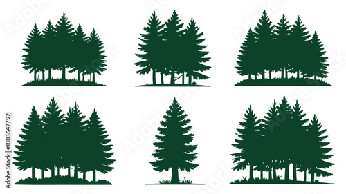 Forest tree silhouettes design