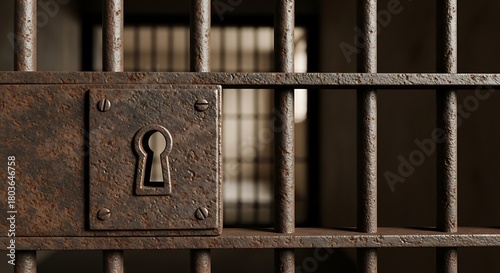 Rusty jail cell bars