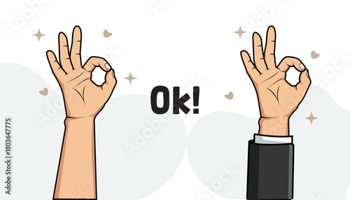 Vector illustration of OK hand gesture
