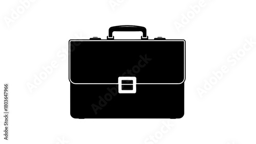 Vector illustration of black briefcase isolated on transparent background 