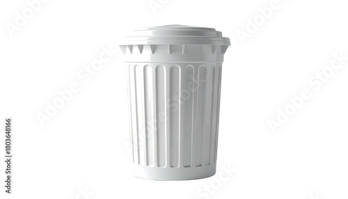 Wallpaper Mural White fluted plastic trash can with lid isolated on black Torontodigital.ca