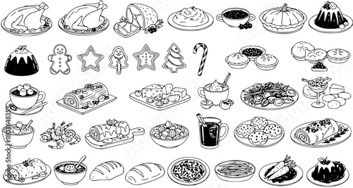 Festive Feast: A Collection of Holiday Food Illustrations