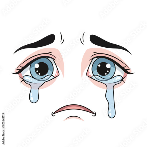 Sadness in the Eyes Depicting Emotion Through Tears and Downcast Expression