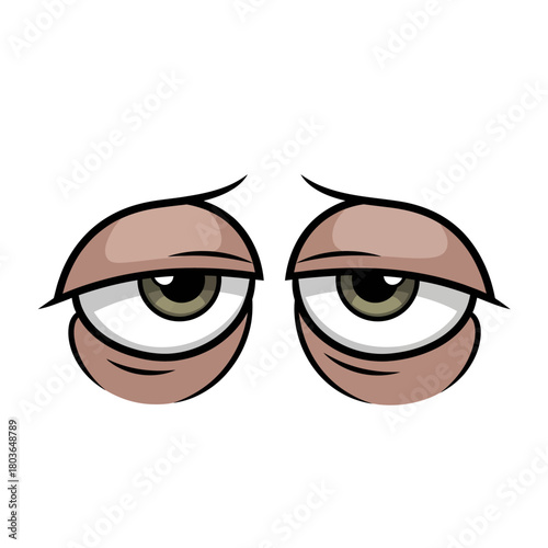 Depressed eyes illustration Overwhelmed, weary, and fatigued. Expressing a sense of exhaustion and gloominess