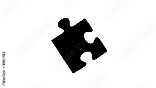 Vector illustration of single puzzle piece icon isolated on transparent background 