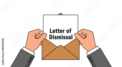 Letter of dismissal termination employment job loss notice concept art