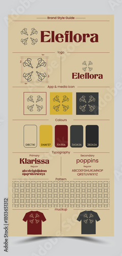 creative modern elephant flower logo and style guide design 