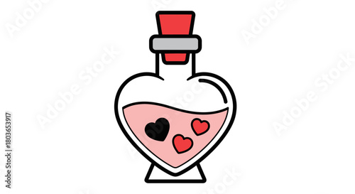 Love potion bottle vector illustration valentine's day concept art