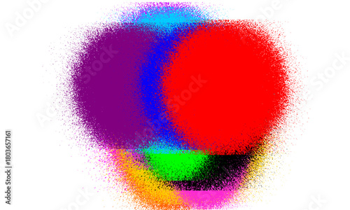 Abstract Colorful Overlapping Fuzzy Circles Vector Background, Vibrant Blurred Paint Smudge Art, Digital Grainy Texture for Modern Design and Wallpaper