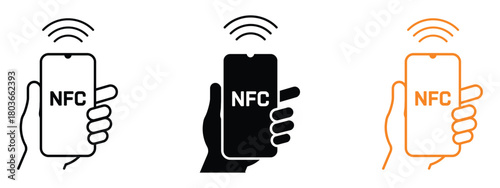 NFC payment transaction icon vector. secure transactions and modern digital lifestyle symbol. vector illustration.