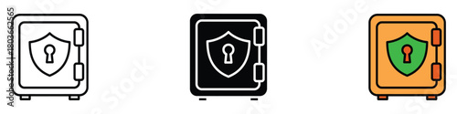 Safe vault box icon vector. financial safety symbol. vector illustration.