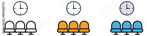 Waiting Room icon vector. time passing and empty seats symbol. vector illustration.