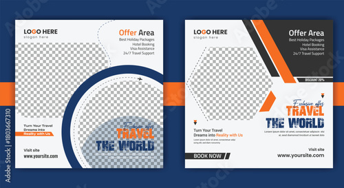 Travel Deals Announcement Post for Summer Escape and Tropical Vacation Offer Creative Web Banner