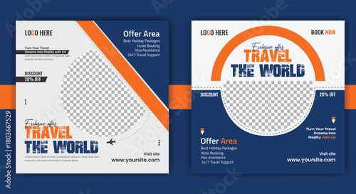 Travel Deals Announcement Post for Summer Escape and Tropical Vacation Offer Creative Web Banner