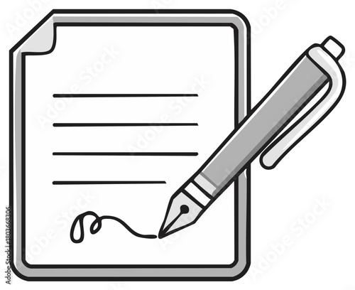 Pen Signing Document with Signature Lines Legal Agreement Contract Signature