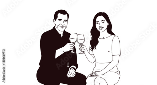 Celebrate milestones with this stylish couple making a wine toast