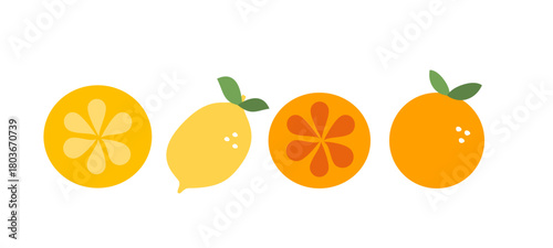 Bright citrus fruit illustration with lemon and orange slices conveying fresh, cheerful summer mood