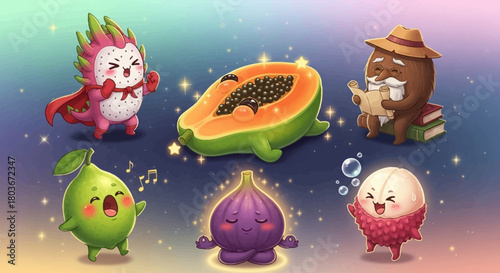 Adorable Cartoon Fruit Collection