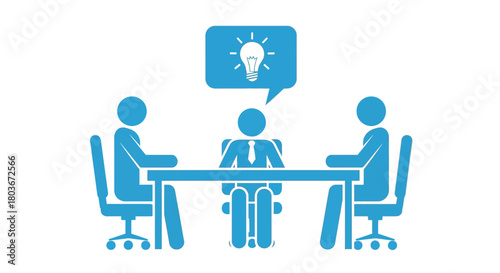Team brainstorming innovative ideas in modern office meeting room