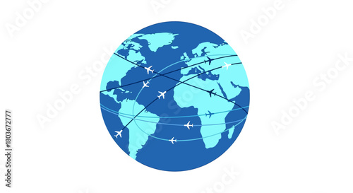 Global Air Travel Network Connecting Continents with Flight Routes.