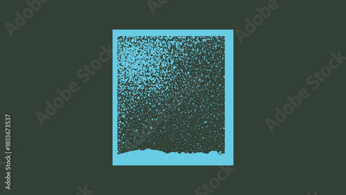 Abstract textured pattern in light blue and dark gray within a light blue frame on a dark green background