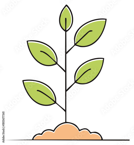 Green plant seedling growing from earth a symbol of new life growth and ecology