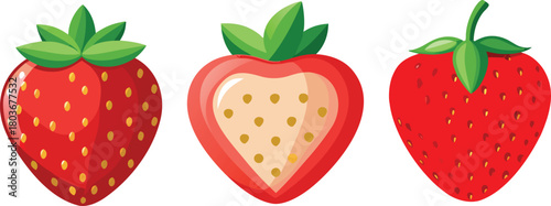 strawberry with leaves