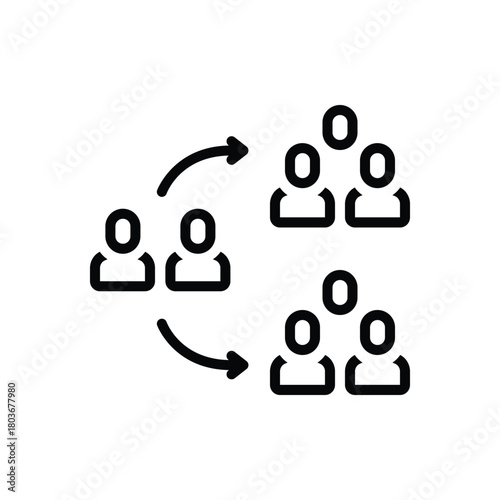 Black line icon for customer segment