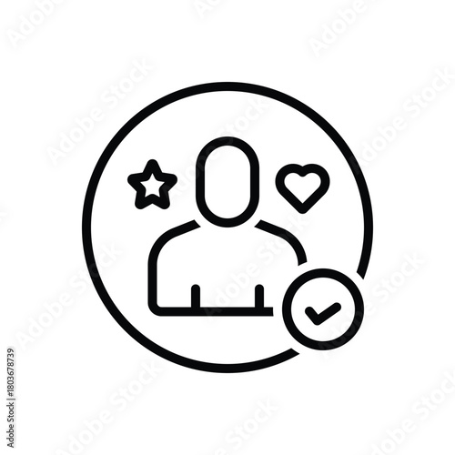 Black line icon for ideal customer