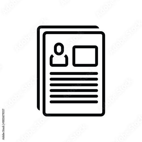 Black line icon for persona creation