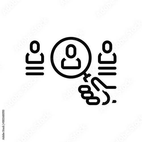 Black line icon for audience persona