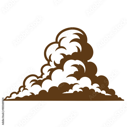 Stylized vector illustration of a brown cloud suitable for designs and vintage themed projects