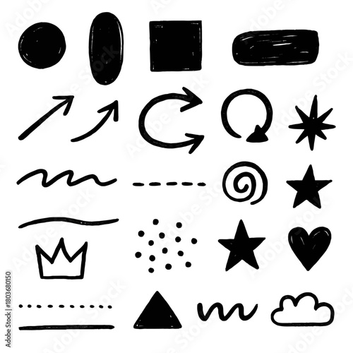 Hand drawn doodle elements for decoration usage