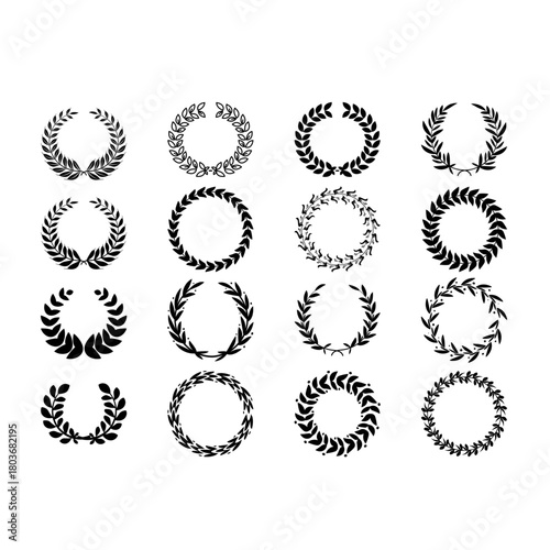 Black Illustration Laurel Wreath