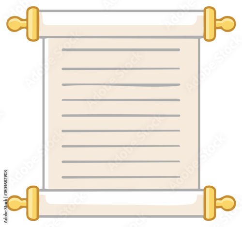 Ancient Scroll Document Illustration Vintage Paper Rolled Parchment Manuscript