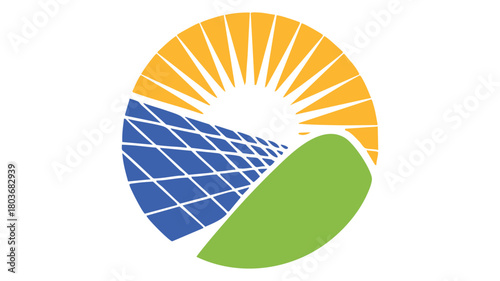Solar panel energy sun icon logo