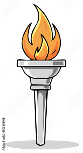 Stylized illustration of a burning torch