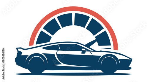 Sports car speed dial logo design