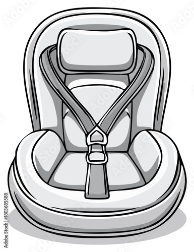 Child Safety Seat with Harness and Headrest for Infant Travel