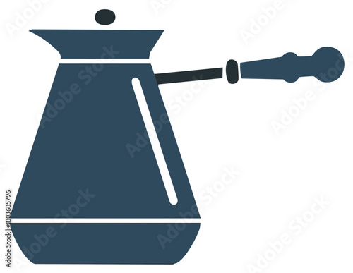 Blue Cezve Coffee Pot with Handle