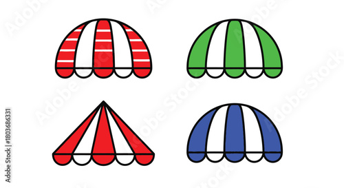 Vibrant collection of colorful striped awning designs for your project