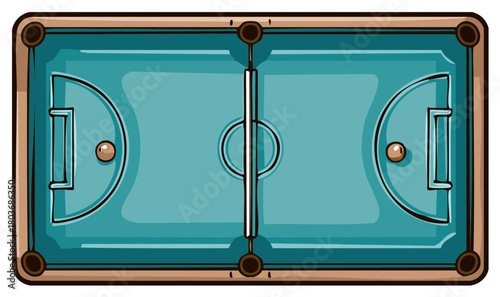 Cartoon illustration of a futsal field for sports and recreation activities