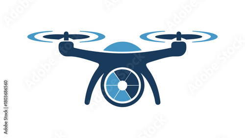 Blue stylized drone icon design